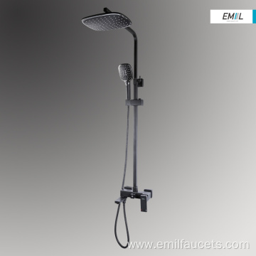 Bath rain black shower mixer heads black set